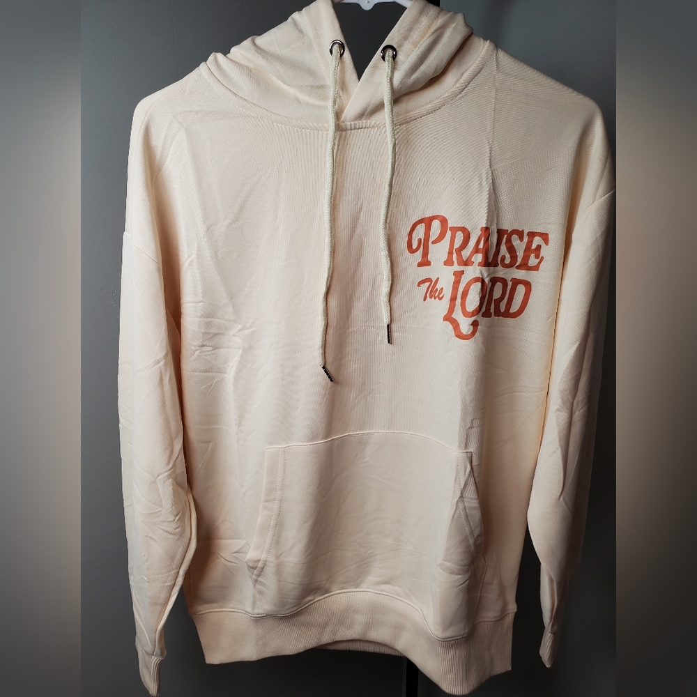 Cream Hoodie with 'Praise the Lord' Design